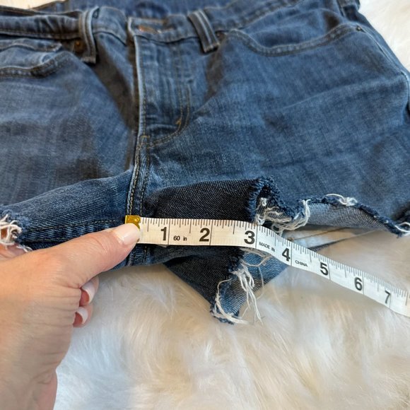 Levi's 511 Shorts Denim Slim Fit DYI Cutoff Jean Boho Coastal Festival Size 32 - Picture 7 of 9